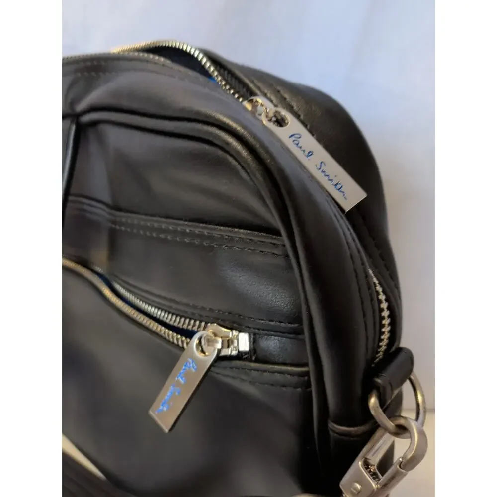 Paul Smith Black Leather Laptop Business Minamalist Bag NWT